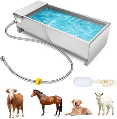 Dailygoods- Drinkbak 7,5 liter - Automatische Drinkbak - Roestvrij Staal - Vlotterventiel - Voor Honden/Paarden/Vee - Altijd Vers Water - Watertank