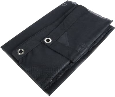 Gaasdoek PVC 200x300cm met zeilringen zwart fijnmazig