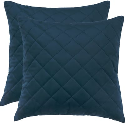 FEROCITY - Set fluwelen kussens - 2 kussens met hoes - bankkussen voor de woonkamer, slaapkamer - 45 x 45 cm - Velvet - Gequilted Koninklijk Blauw
