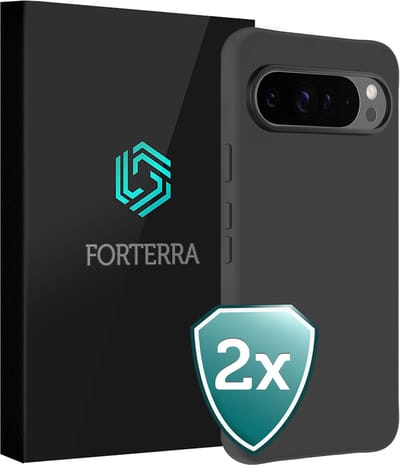 Hoesje 2 Stuks - Geschikt voor Google Pixel 9 Pro - Sterk & Shockproof - Back Cover - Case Siliconen - Telefoon Hoes - Zwart