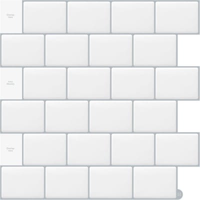 Witte Tegelstickers voor Keuken en Badkamer - 10 Vellen (30,5 x 30,5 cm)