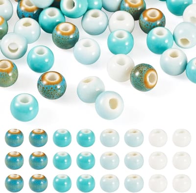 Kralen 6mm Geglazuurde Gedrukt Handgemaakte Porselein Kralen Keramische Losse Spacer Kraal Voor Sieraden Maken Ketting DIY Ambachten Projecten