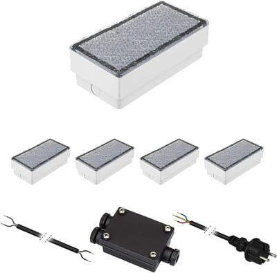 LED Stoeptegels - Inbouwspots Buiten - Terras Verlichting - Belopend En Berijdbaar - 20x10cm - Warm Wit