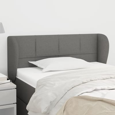 vidaXL - Hoofdbord - met - randen - 93x23x78/88 - cm - stof - donkergrijs