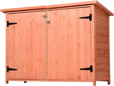 QIN® Tuinberging Hout - Tuinhuis Hout - Tuinkast Hout - Natuurlijk - 128cm x 50cm x 90cm