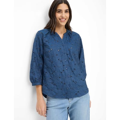 Brax Dames Blouse  Style VELIA indigo mood, blauw, maat 36