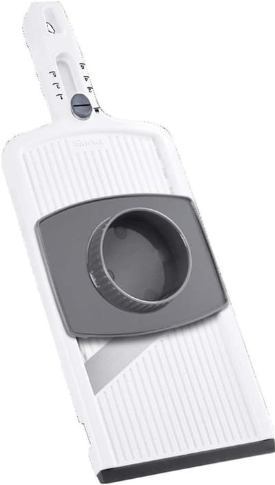 Verstelbare snijmachine - Keuken snijder - Gelijkmatig snijden - Met veiligheidsduwer - 32 cm - Wit