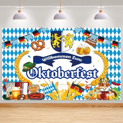 Grote Beierse Feestbanner voor Oktoberfest - 180x110 cm | Feestdecoratie