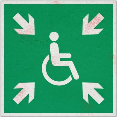 Verzamelplaats invaliden bord – E024 | Forex Re materiaal | 10 x 10 cm