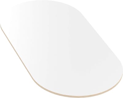 Multiplex Tafelblad - Werkblad Hout - Klusprojecten - Melamine Coating Krasvast - 110x70 cm Ovaal - Wit