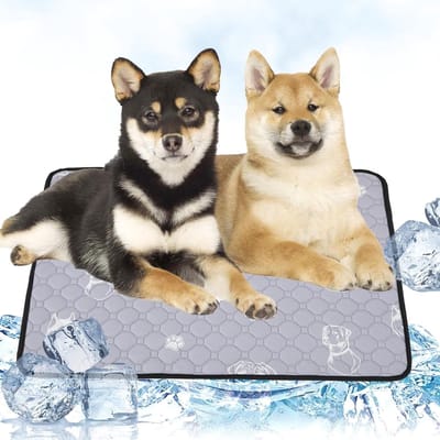 Koelmat voor Honden en Katten, Herbruikbare Koelmat, Duurzame en Opvouwbare Koelbed voor Thuis en Reizen, Ideaal voor Warme Zomers 60x45cm (Grijs)