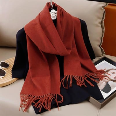 Winer Warme Kasjmier Sjaal Voor Vrouwen Mode Effen Dikke Deken Pashmina Sjaal Wrap Vrouwelijke Bufanda Echarpe Foulard 33x180cm black