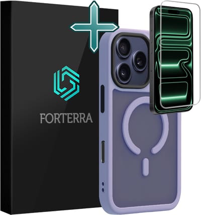 Hoesje Met Screenprotector - Geschikt voor Apple iPhone 17 Pro - Magsafe Compatible - Sterk & Shockproof - Shock Proof Case - Back Cover - Telefoon Hoes - Lila