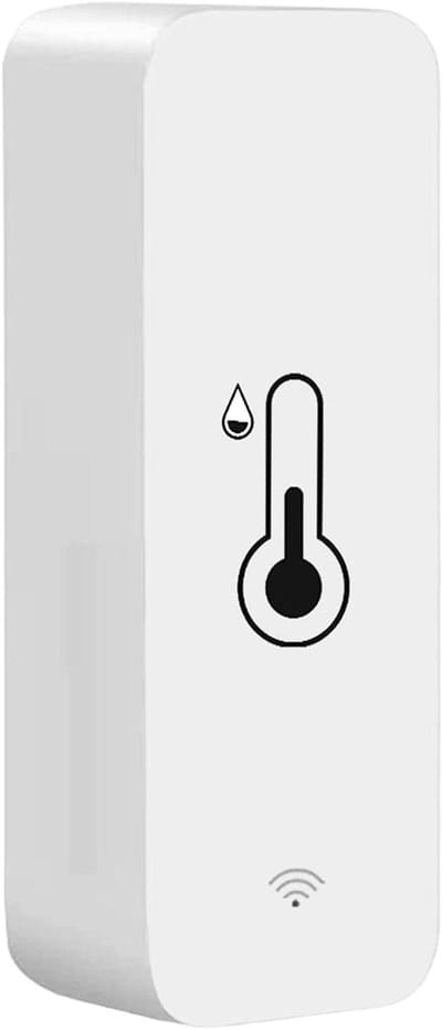 Slimme Temperatuur Sensor - Vochtigheidssensor App - Binnenklimaat Monitoren - Compact Ontwerp - ±1°C Nauwkeurig - Wit