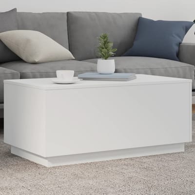 vidaXL - Salontafel - met - LED-verlichting - 90x50x40 - cm - wit