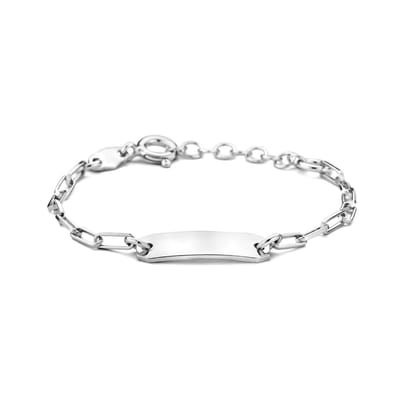 Zilver Gerhodineerd Graveerarmband 11 + 2 Cm Plaat 5,0 Mm 1336691