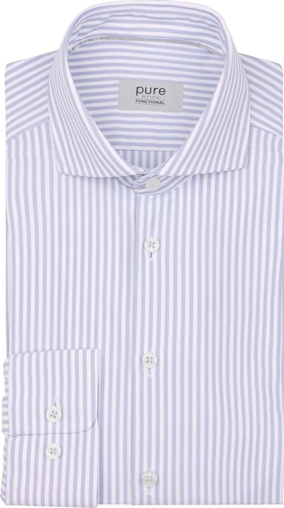Pure Shirt Streep Blauw - Maat 40 - Heren - Overhemden Casual