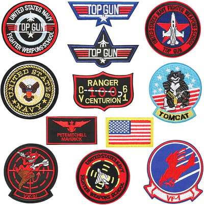 Famanu - Geborduurde legerpatch “Top Gun Tactical”, opstrijkbaar voor kleding of rugzak – Groen
