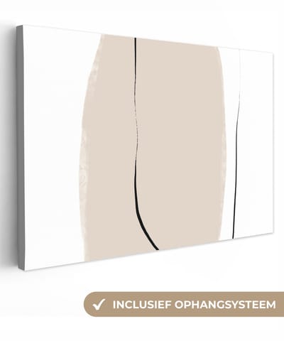 Canvas schilderij 30x20 cm - Wanddecoratie Minimalisme - Design - Pastel - Muurdecoratie woonkamer - Slaapkamer decoratie - Kamer accessoires - Schilderijen op canvas