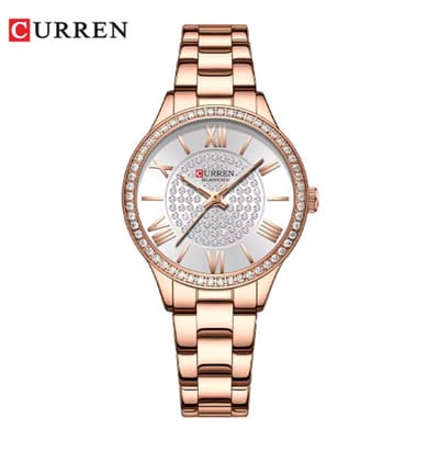 Curren Horloge – Vrouwen – Roségoudkleurig met Witte Wijzerplaat – Model 9084 – Elegant Dameshorloge – Perfect Cadeau