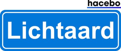 Hacebo - Plaatsnaam Sticker - 29x10 CM - Lichtaard sticker - Verkeersborden sticker - grappige cadeaus - Lichtaard
