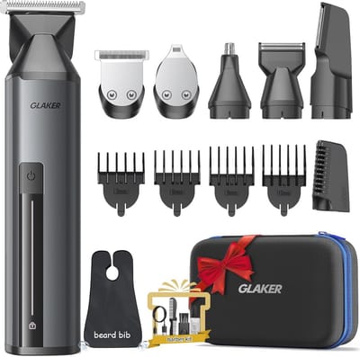 Professionele 6-in-1 Tondeuse voor Heren - Baardtrimmer, Lichaamshaartrimmer, Neushaartrimmer, en Precisietrimmer