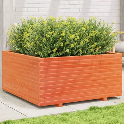 vidaXL - Plantenbak - 100x100x49,5 - cm - massief - grenenhout - wasbruin