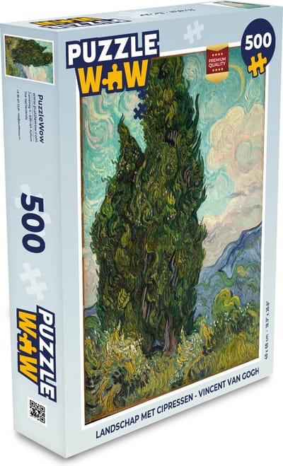 Puzzel Landschap met cipressen - Vincent van Gogh - Legpuzzel - Puzzel 500 stukjes