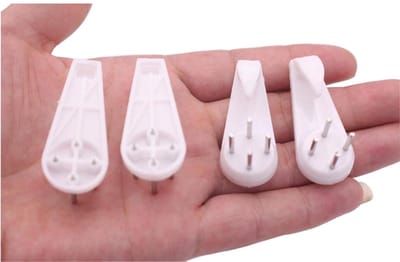 Dailygoods- Wandhaak 20 Stuks - Zelfklevend - Plastic - Max. Draagvermogen 8 kg - Geschikt voor Cement- en Houten Wanden - Eenvoudig te Installeren - Haakjes