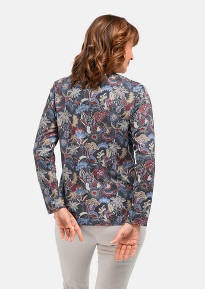 Shirt - donkerblauw / dunkelrot / gedess. - Gr. 38 van Goldner Fashion
