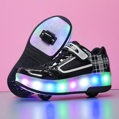 Nieuwe Wegloopschoenen LED Opladen Katrolschoenen Heren en Dames Kinderen Volwassenen Wielschoenen Rolschaatsen 41 gray