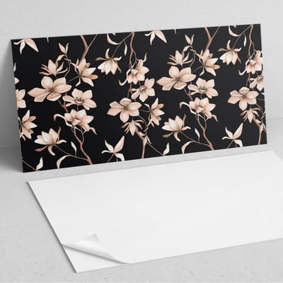 Coloray Wandpanelen Zelfklevend - Bloemenpatroon op de achtergrond PVC Wandpaneel - 100 cm x 50 cm - Romig Wandbekleding Zelfklevend - 1 stuk - Bloemen en planten Wandpanelen Zelfklevend - Wandbord Keuken - Wandpaneel Badkamer