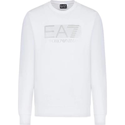 Emporio Armani AH22 Série EA7 Logo Lettre Imprimé Col Rond Manches Longues Sweat à Capuche Homme sweatshirt Blanc 6LPM60-PJ05Z-0100 XXL white