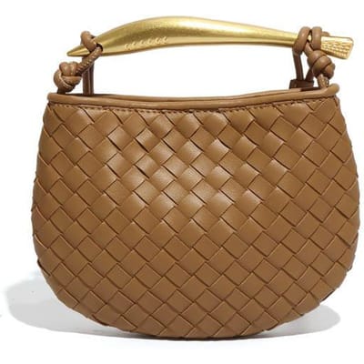 Sardine Serie Handgeweven Tassen, Modieuze en Casual Mini Handtassen, Trendy Enkelvoudige Schouder Crossbody Dames Tassen brown