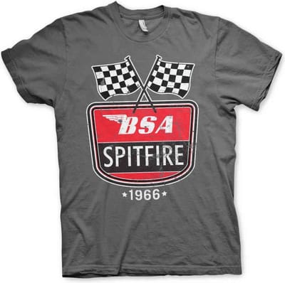 BSA Heren Tshirt -S- Spitfire 1966 Grijs