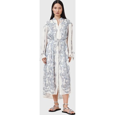 AllSaints Delphine Shirt Dress Lita Soft Blue Taglia: 10 | Abiti Midi Outlet | Donna | Blu