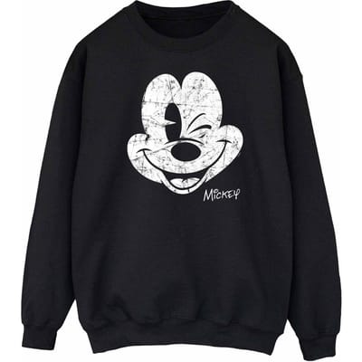 Disney Dames/Dames Mickey Mouse Gezicht Sweatshirt (Zwart)