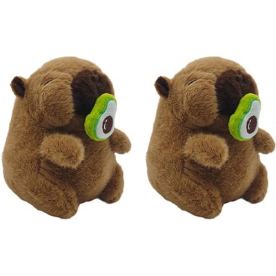 1-s Capybara Peluche Snot Avocat Mignon Capibara Poupée Fruit Snot Extensible Drôle Moelleux Cadeau Animaux en Peluche Kawaii Décoration de Maison brown