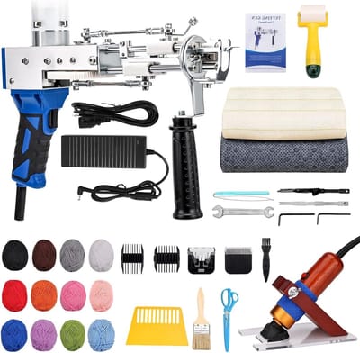 Tapijt Tuft Gun - Tapijt Machine - Tapijt Maken - Digitale Snelheid Display - 4-19 mm Hoogte - Blauw