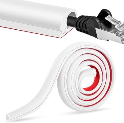 Flexibele Kabelgoot voor TV Wandkabels, Zelfklevende Kabelafdekking, Ideaal voor Enkele Elektrische Kabels (1M)