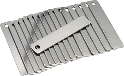 Metalen Graveer Labels - Blanco Tags - Sieraden Maken - Roestvrij Staal - 5x1 cm - Zilver