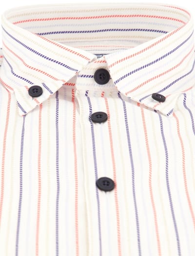 Overhemd modern fit gestreept Ledub wit katoen