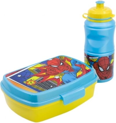 Ensemble Boîte à Lunch et Gourde Spiderman Pour l'École et la Maternelle