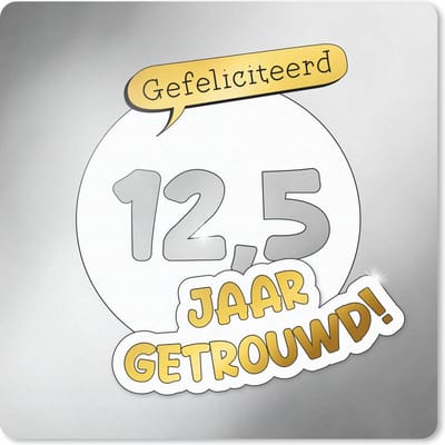 Muismat 20x20 cm - Mousepad Huwelijk - Gefeliciteerd 12,5 jaar getrouwd! - Spreuken - Quotes - Jubileum - Muismatten