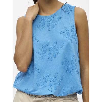 Object Top Objminnie Re Sl Top Noos 23049303 Azure Blue Dames Maat - M