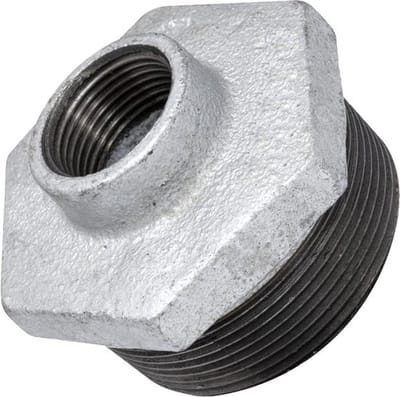 Allecta - Verloopstuk buisschroefverbinding 2 inch x 3/4 inch gietijzer - verzinkt - voor hydraulische verwarming - watervoorziening