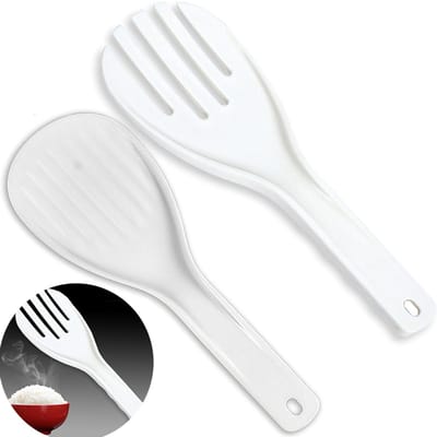 Plastic rijstlepel - antiaanbaklaag - 2 stuks rijstspatels