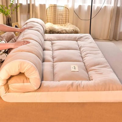 Slaapmat Futon - Japanse Mat - Comfortabel Slapen - Opvouwbaar Ontwerp - 100x200 cm - Grijs