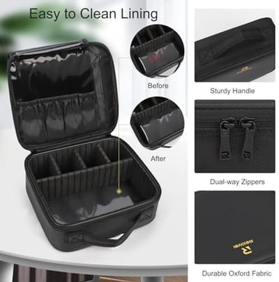 Draagbare Make-up Organizer voor Reizen - Grote Cosmetische Koffer met Verstelbare Verdelers