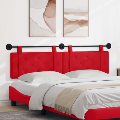 vidaXL - Hangend - hoofdbord - Rood - Kunstleer